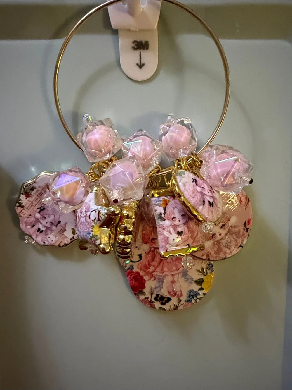 Pink Charm Cluster bracelet